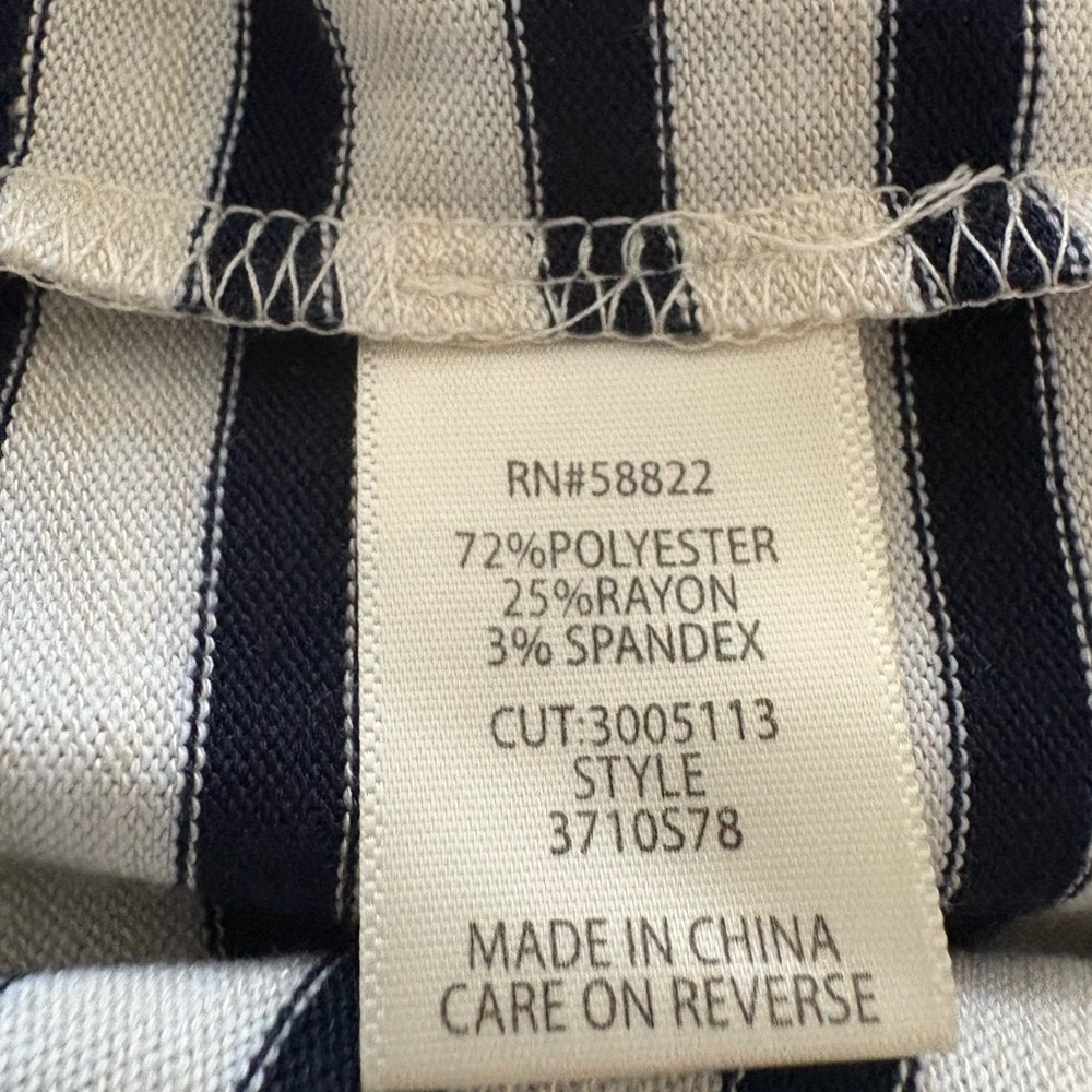 Max Studio Black and Cream Striped Tee - Picture 6 of 6